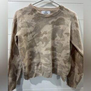 Magaschoni Tan Camouflage Crew Neck Sweater-M